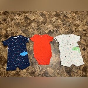 Carter's Navy, Red, and Gray Bodysuit Set